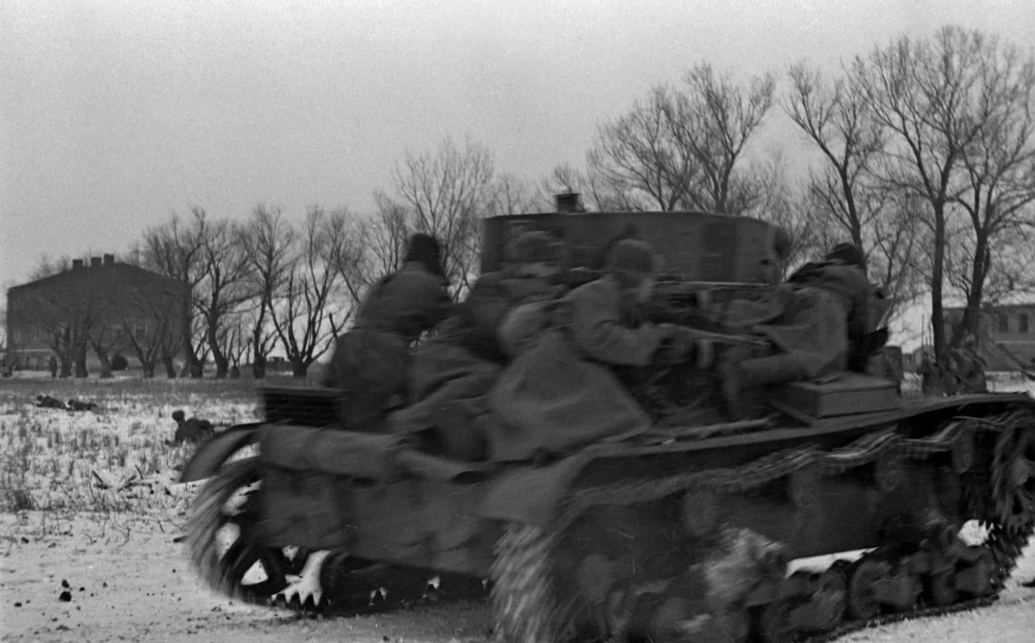 Tank assault force on T-26s in the Korsun-Shevchenkovsky region, winter 1944.