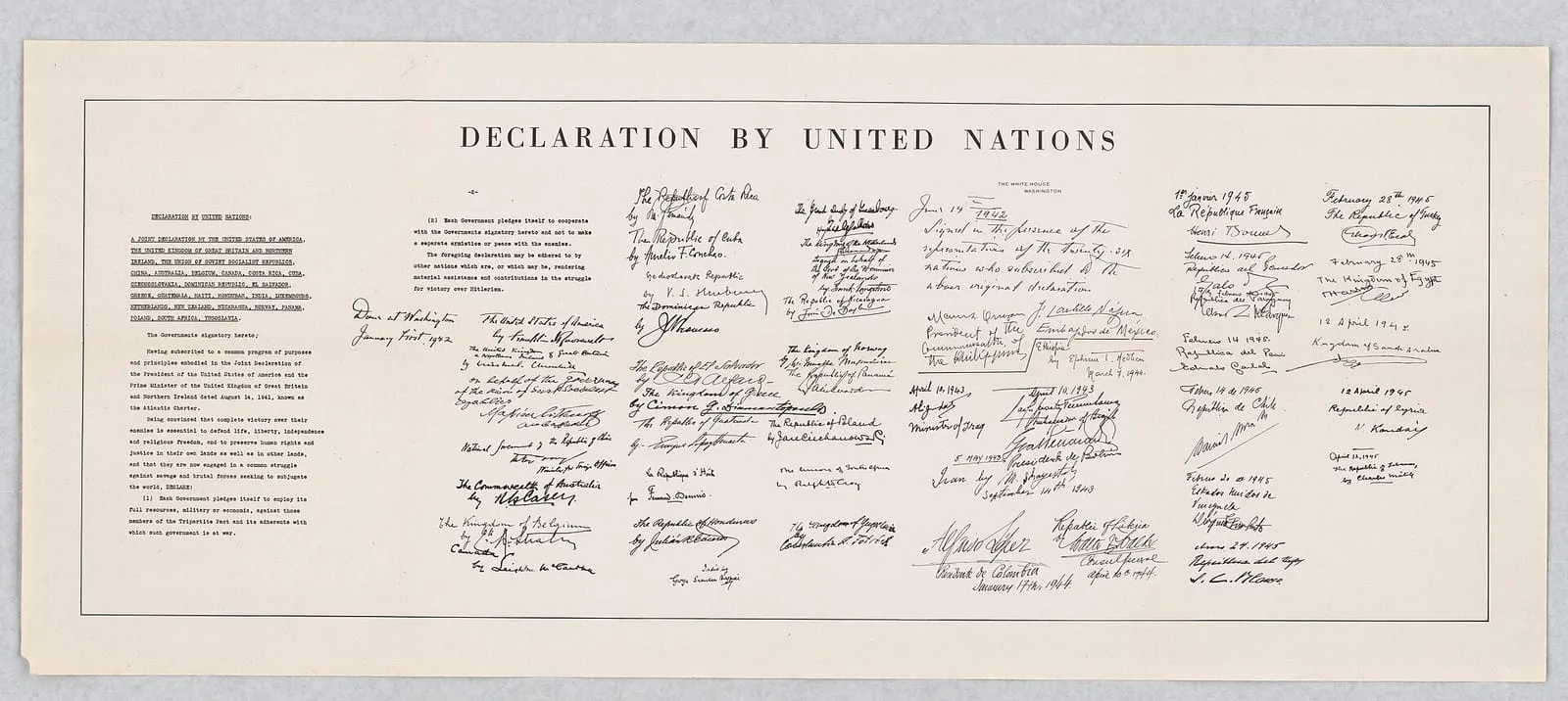 The Declaration by United Nations of 1 January 1942.