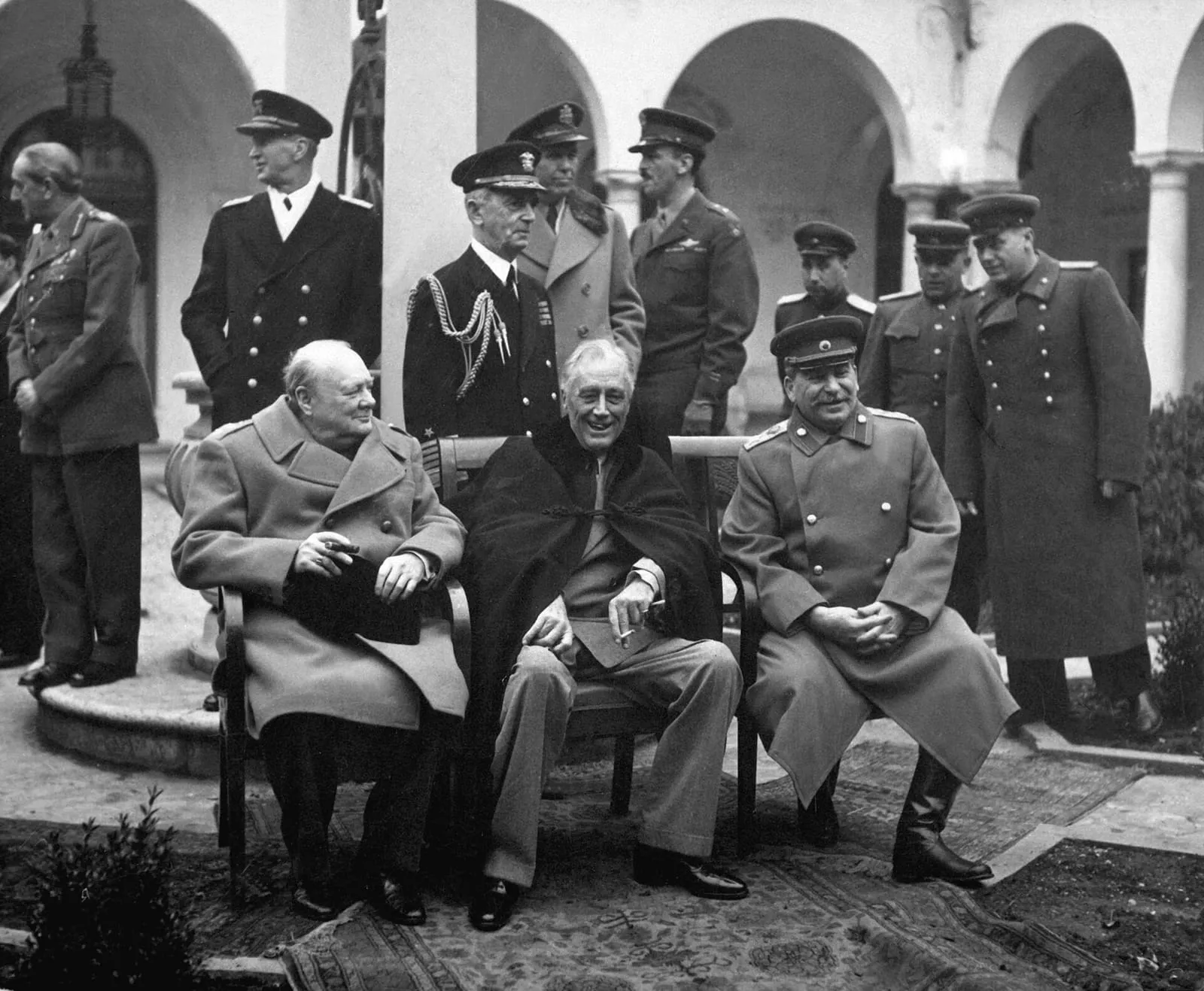 Churchill, Roosevelt and Stalin at the Yalta Conference, February 1945.