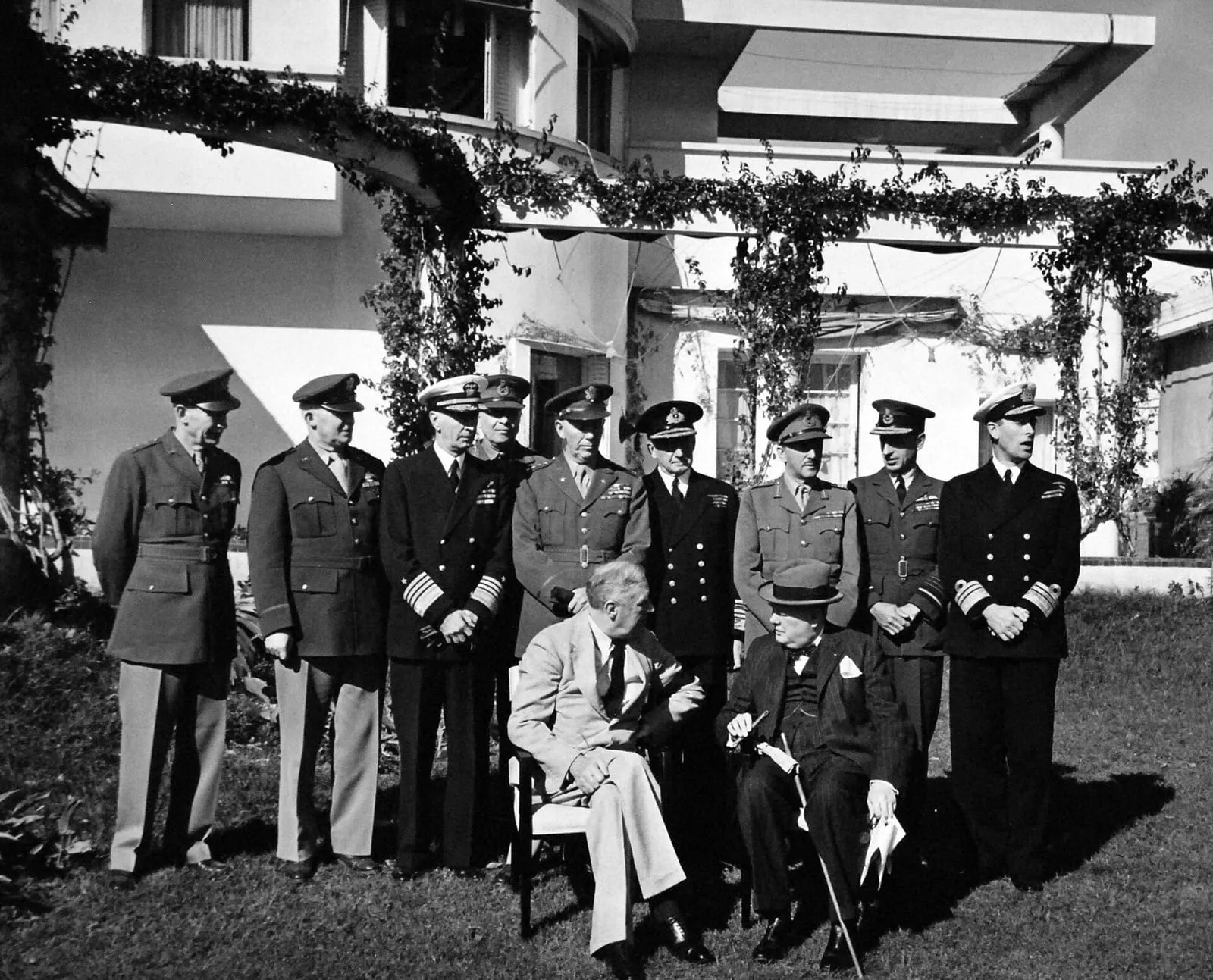 The Casablanca Conference: President Roosevelt, Prime Minister Churchill and the Combined Chiefs of Staff, January 1943.