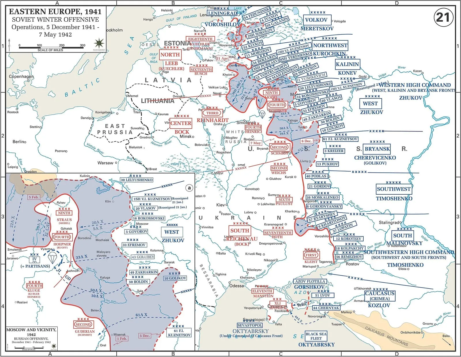 Map of the Soviet winter counter-offensive of 1941–42.
