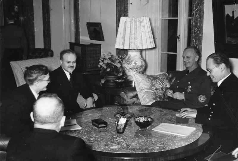 Molotov at the German Foreign Office in Berlin, received by Ribbentrop, 12 November 1940.
