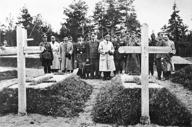 Opened graves at Katyn, April 1943.