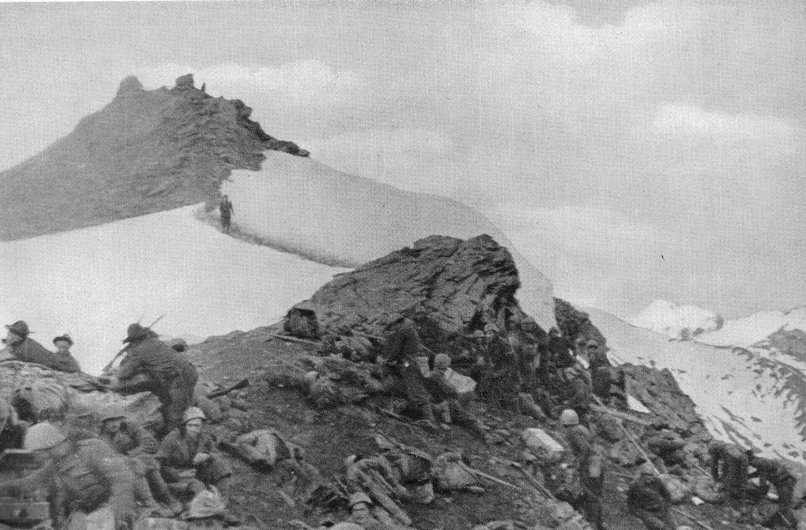 The Alpini battalion “Val Dora” in action at the Col de la Pelouse during the Italian invasion of France, June 1940.
