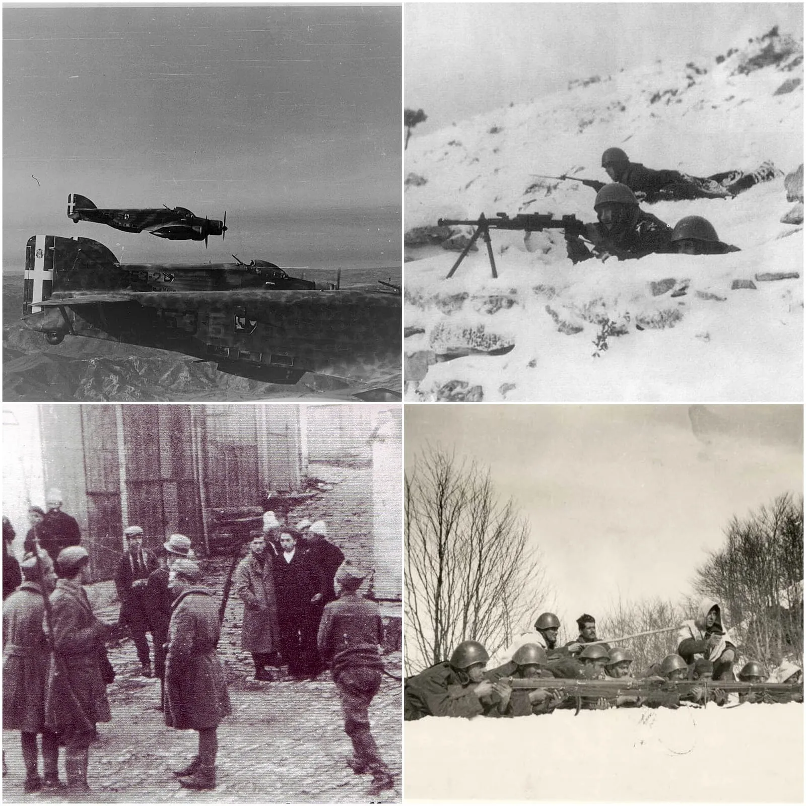 A collage of photographs from the Greco-Italian War.