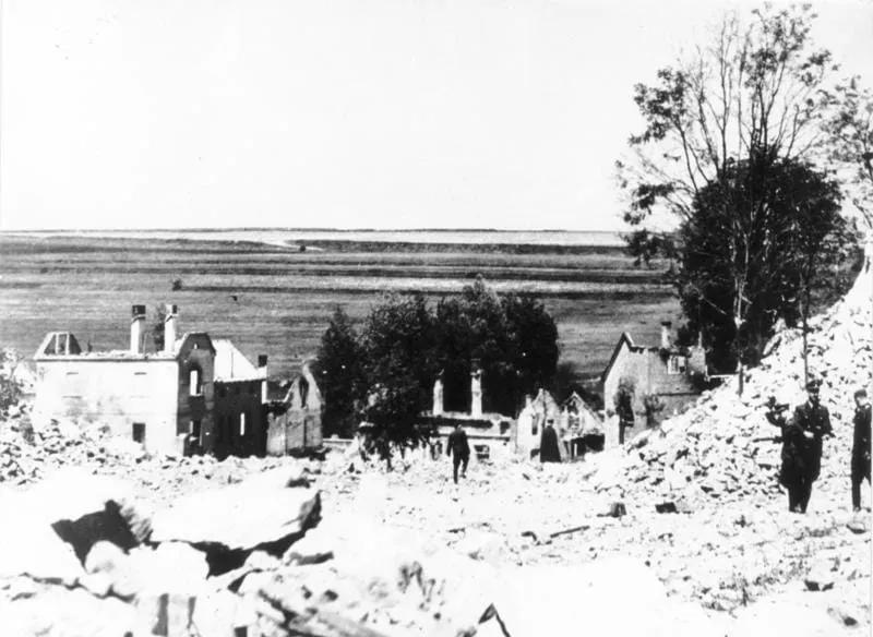 Lidice after the village was destroyed, June 1942.